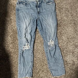 Good American Light Blue Distressed Skinny Jeans